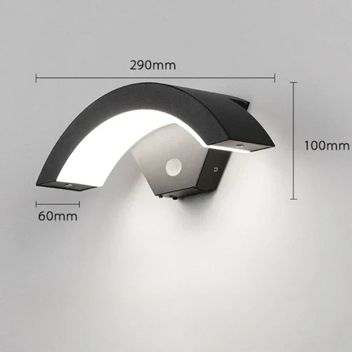 black curved wall lamp