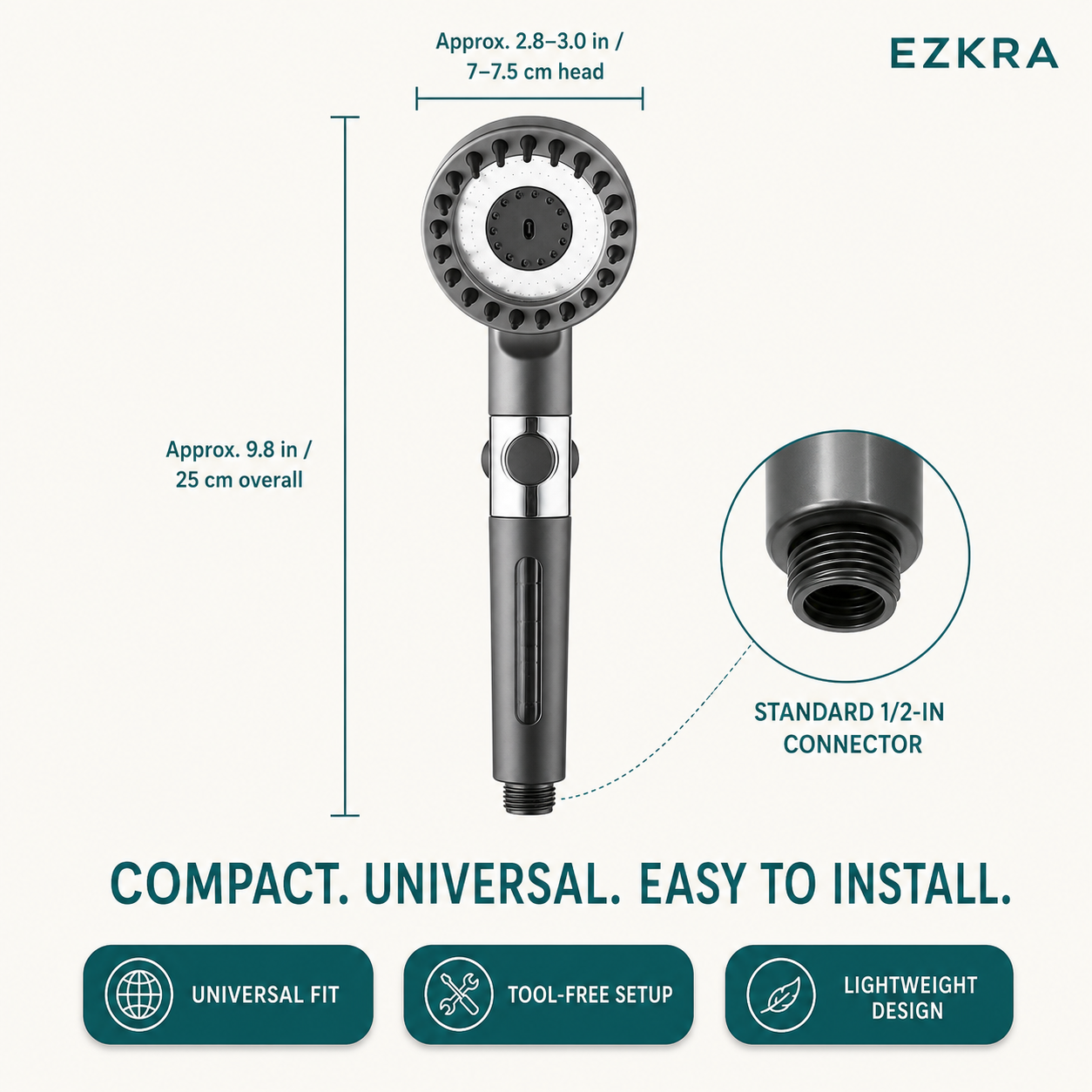 EZKRA™ Filtered High-Pressure Showerhead