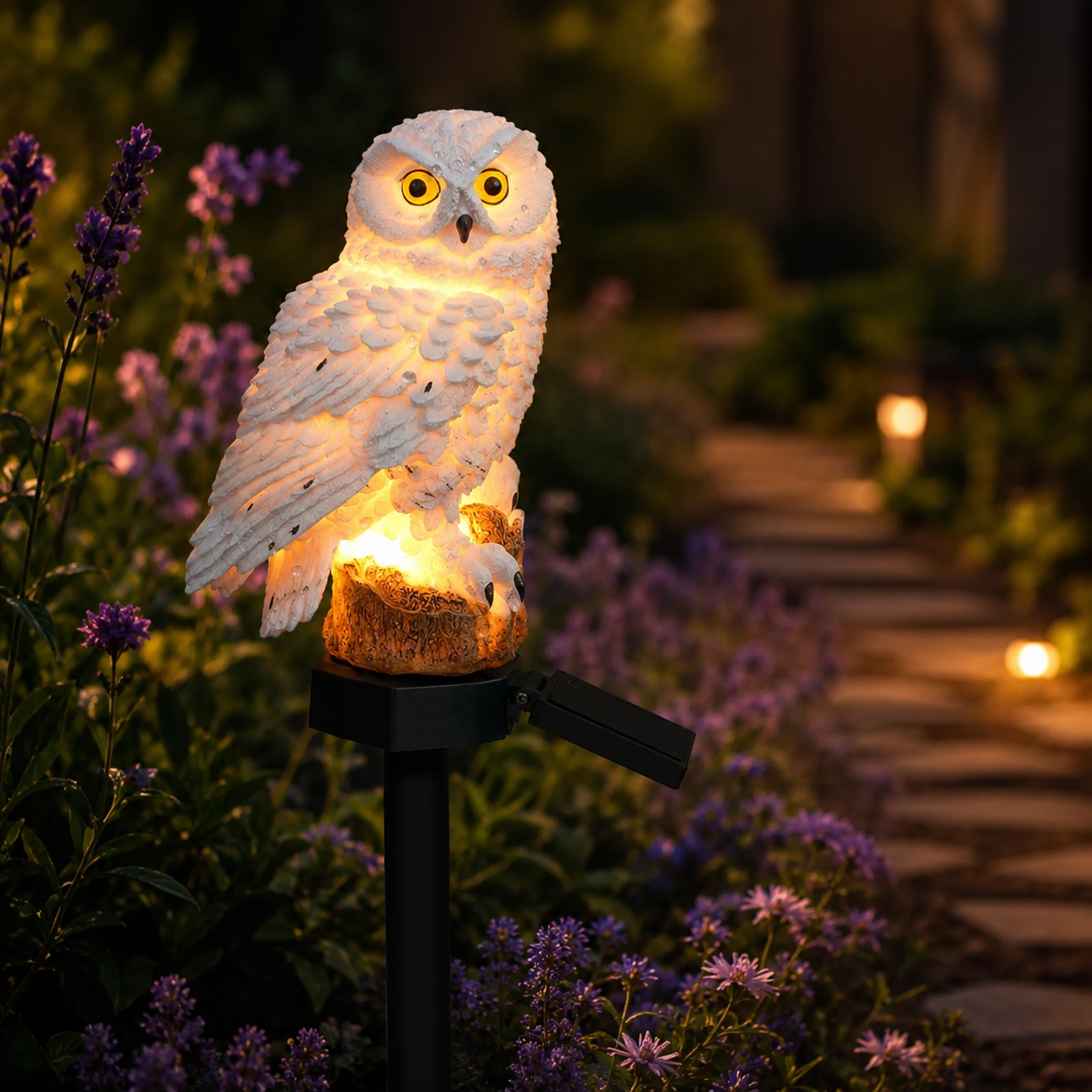 Solar Owl Garden Light – Outdoor Pathway Stake Lamp