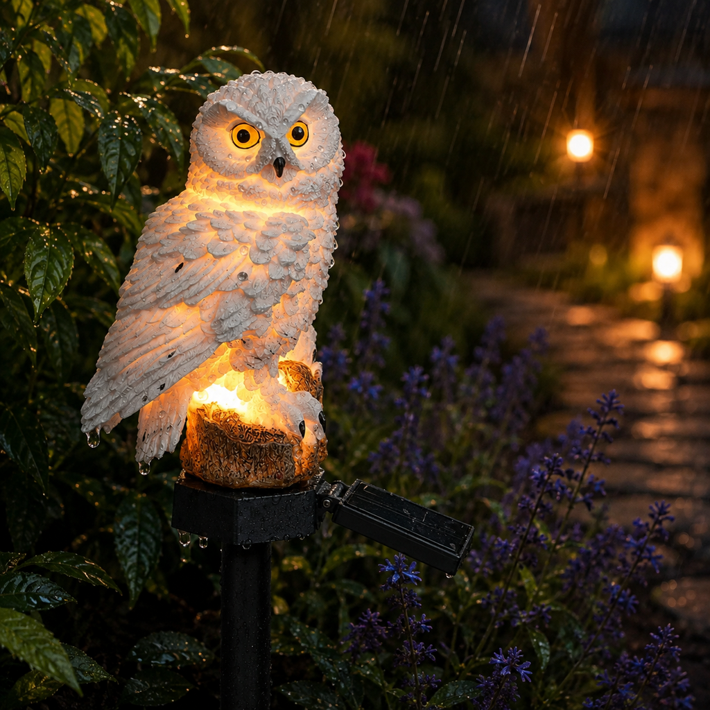 Solar Owl Garden Light – Outdoor Pathway Stake Lamp