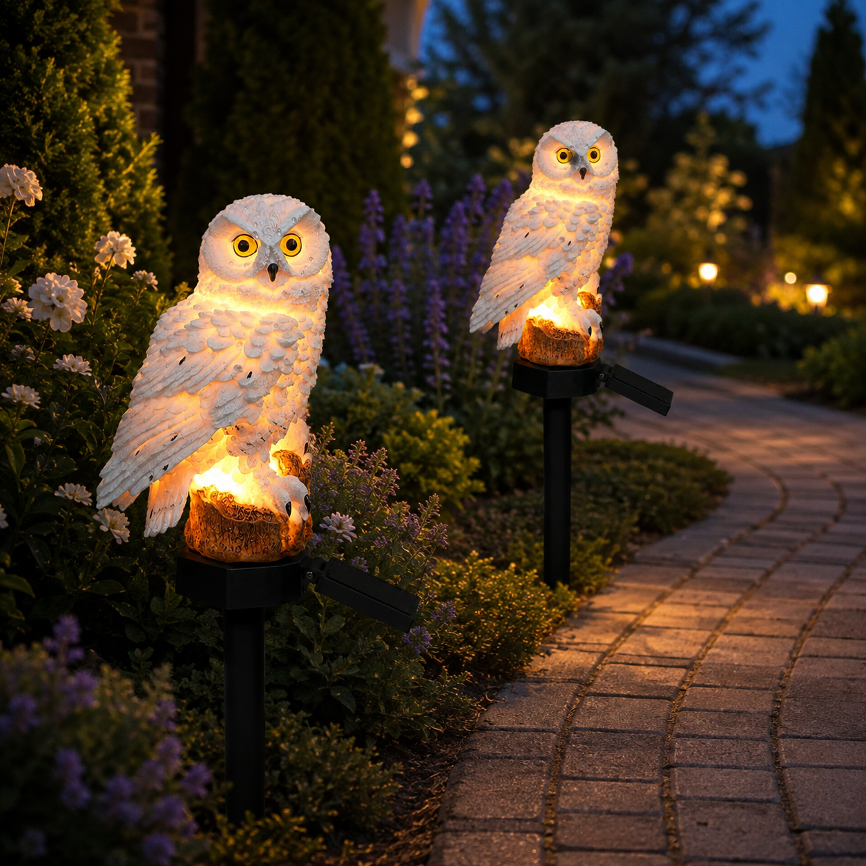Solar Owl Garden Light – Outdoor Pathway Stake Lamp