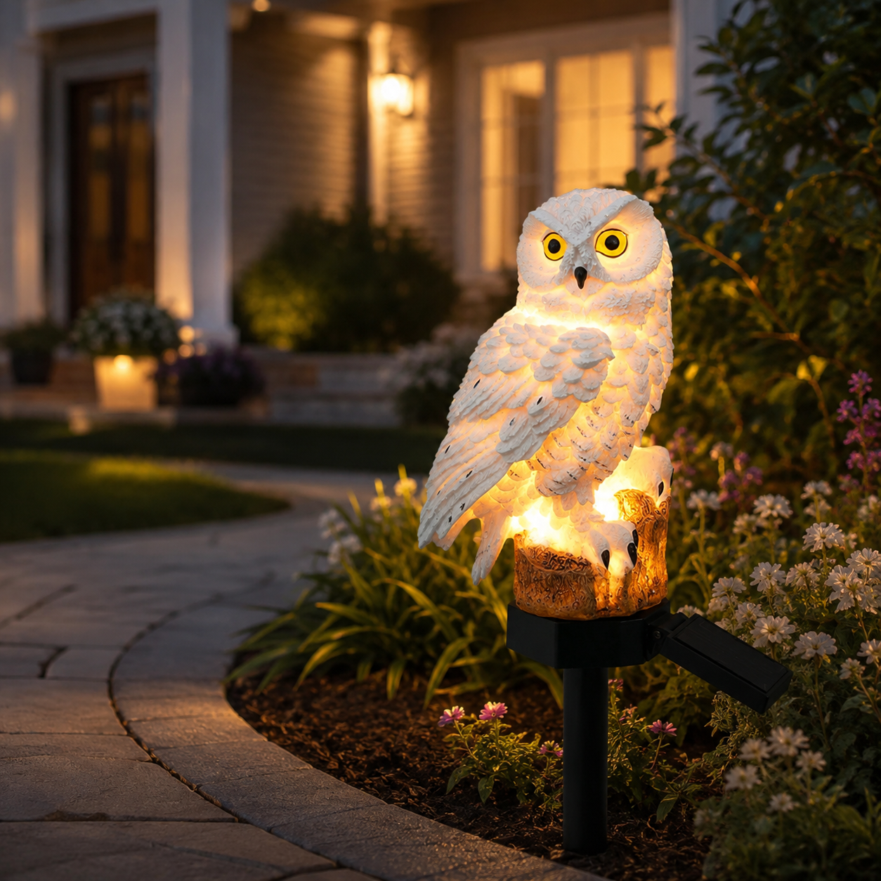 Solar Owl Garden Light – Outdoor Pathway Stake Lamp