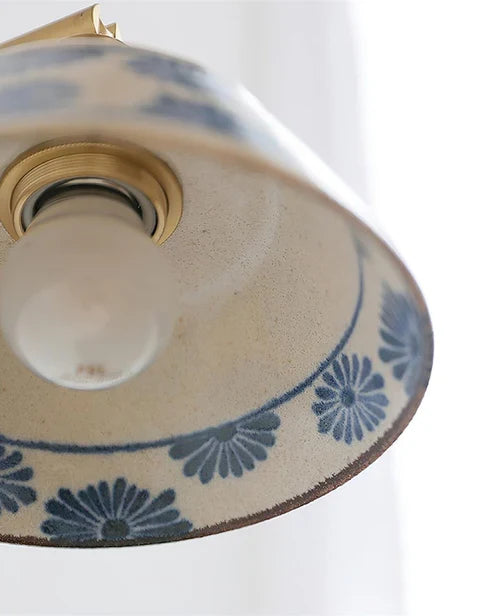 blue floral wall sconce
