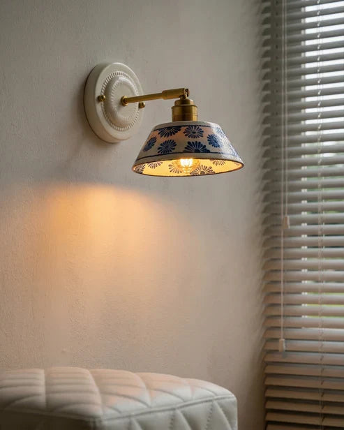 blue pattern wall light
