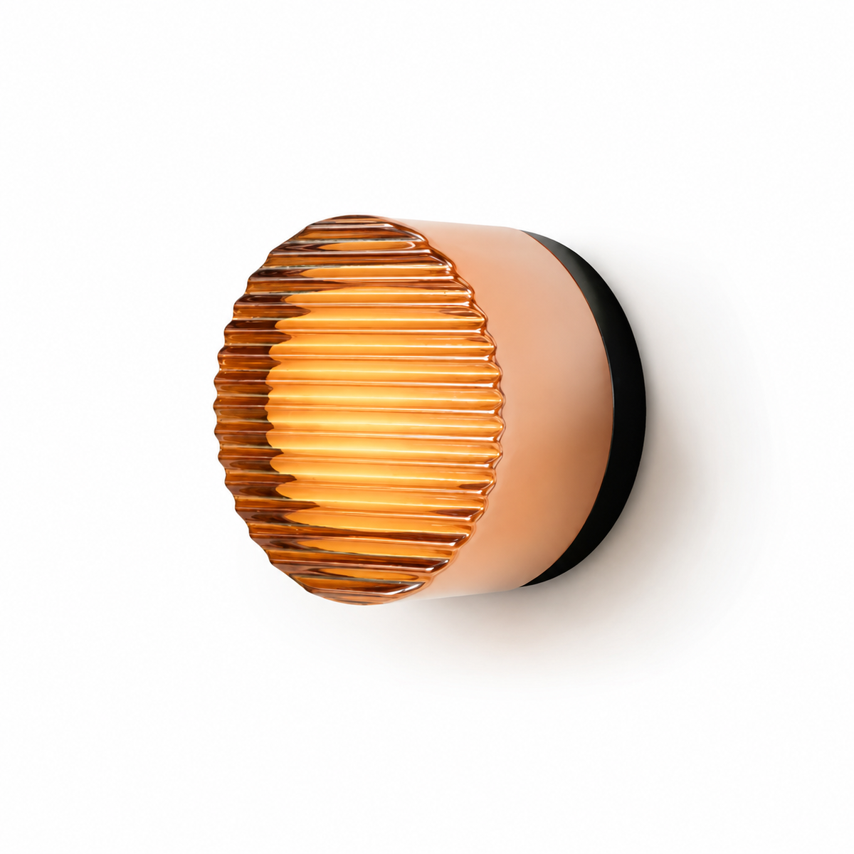circular glass wall sconce
