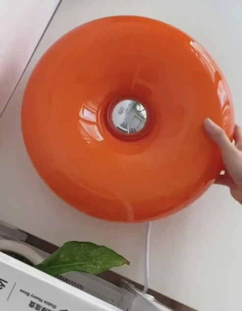 glass donut table lamp
