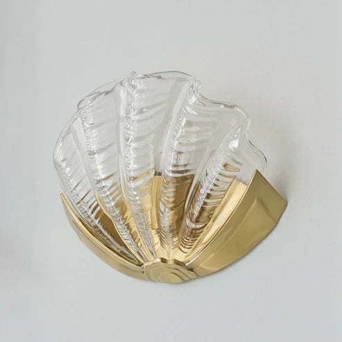 gold tone glass wall light