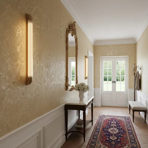 hallway glass wall light
