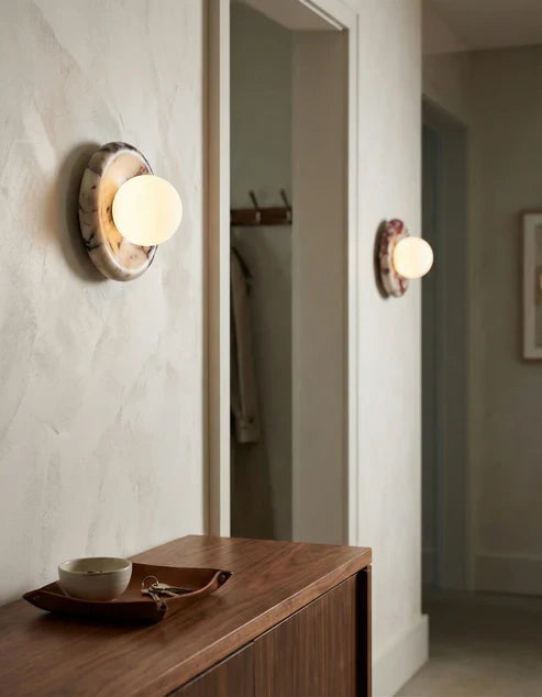 marble globe wall sconce
