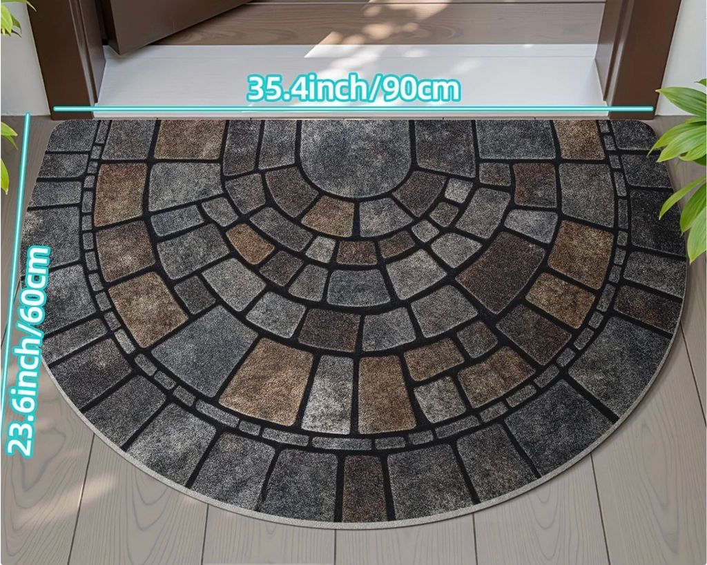 alf-Round Cobblestone Door Mat – Non-Slip Indoor & Outdoor Entry Rug