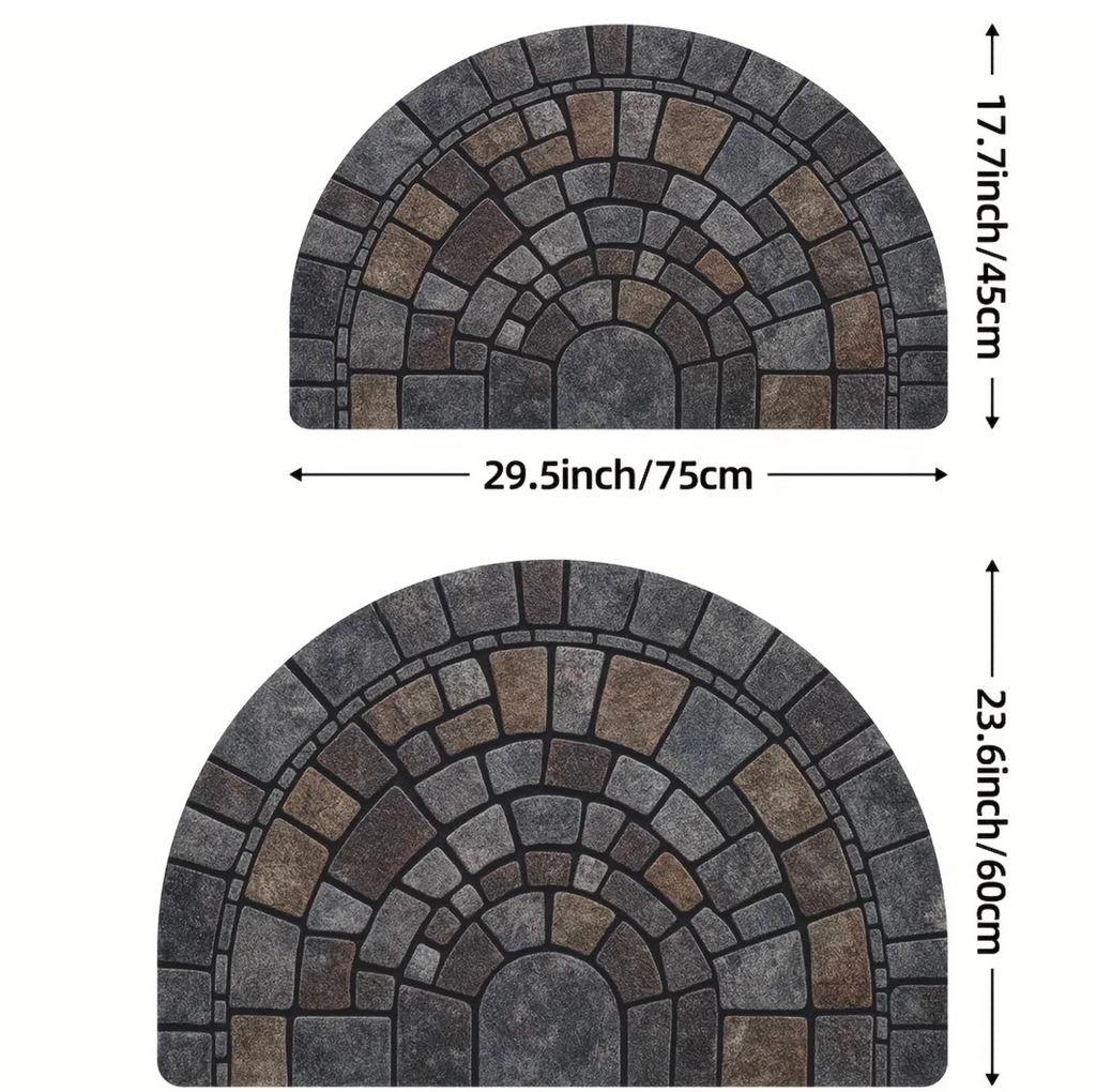 alf-Round Cobblestone Door Mat – Non-Slip Indoor & Outdoor Entry Rug