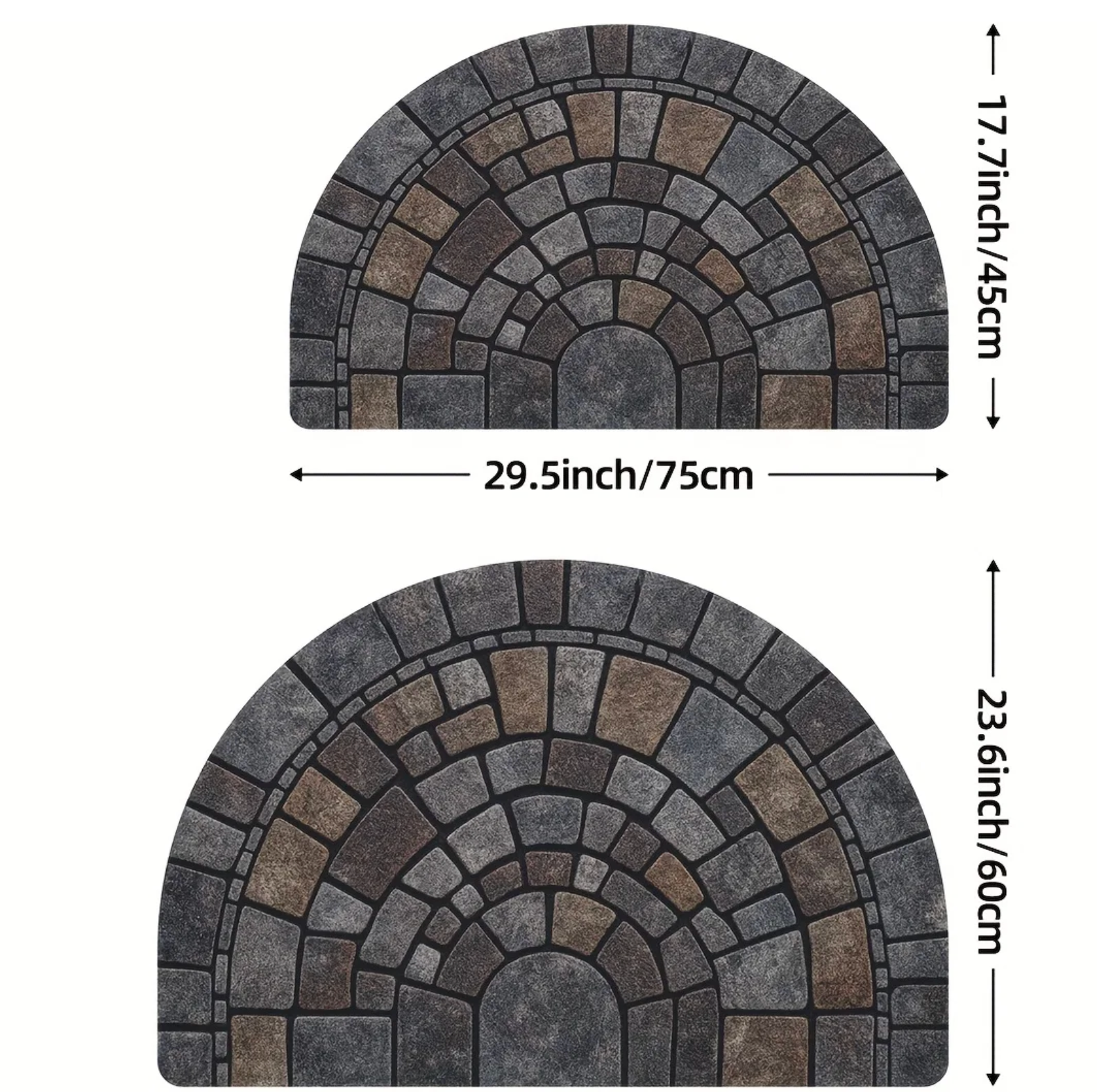 alf-Round Cobblestone Door Mat – Non-Slip Indoor & Outdoor Entry Rug