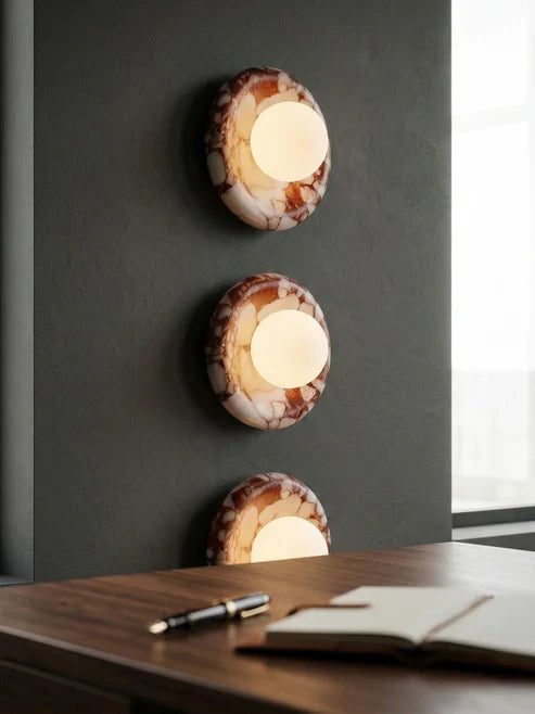 round marble wall light
