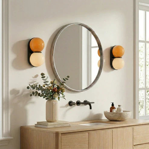stacked globe wall sconce
