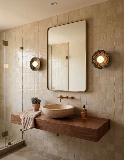 textured ceramic wall light