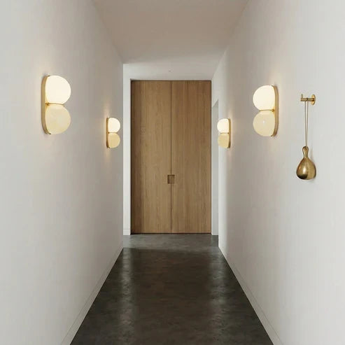 twin globe wall light
