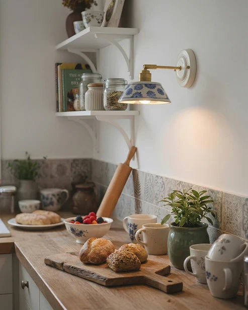 white ceramic wall lamp
